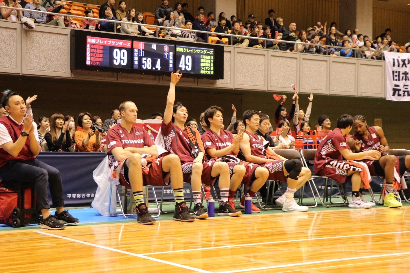 川崎ブレイブサンダース 102-51　群馬クレインサンダーズ